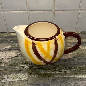 Vintage Vernonware Organdie Yellow/Brown Teapot, no lid